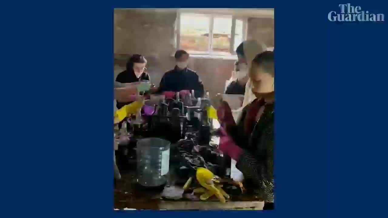 Ukrainian students prepare bombs in a makeshift basement factory