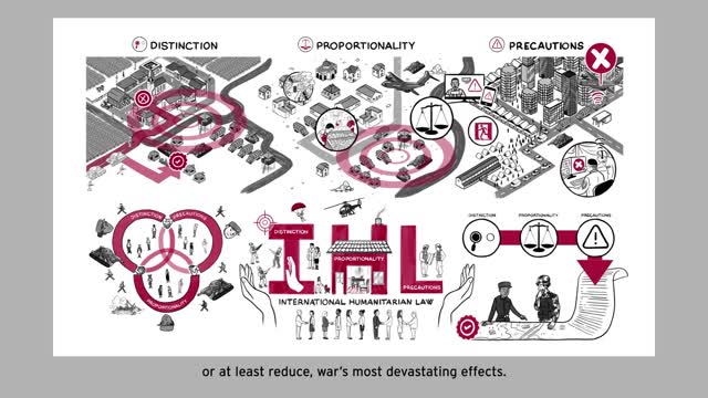 What are the principles of international humanitarian law?