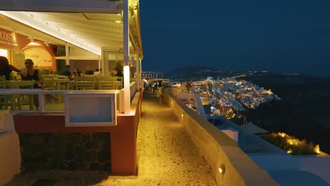 Santorini Greece (Thira) walking tour 4K HDR