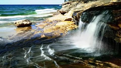 Waterfall with relaxing music