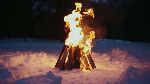 Campfire & Winter Night Ambience 8 Hours - Nature White Noise for Sleep, Studying or Relaxation