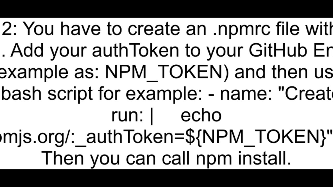 how to access a private npm package via github actions