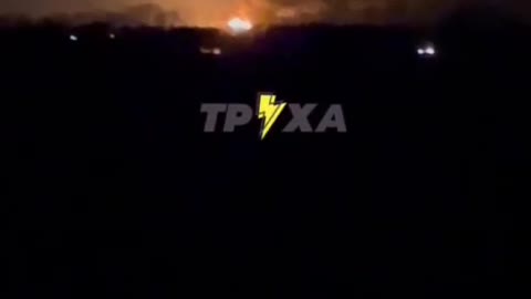 Fire after missile strike on the oil depot in Rivne