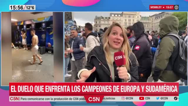 Banderazo de hinchas Argentinos en Wembley