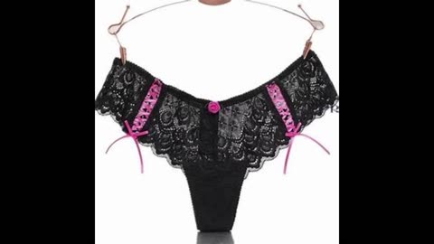 Women Underwear Brief Cross Hollow Lace Mesh Sheer Lingerie Thongs