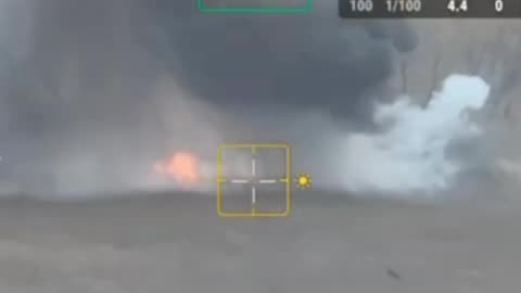 Soldiers of the 32nd Mechanized Brigade finish off a Russian tank with an FPV drone.