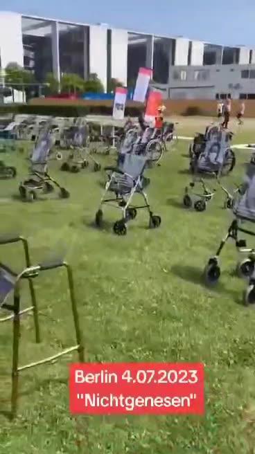 For the Record > Berlin (Germany) showing the Deaths of the Coughvid 19 jab via protest display