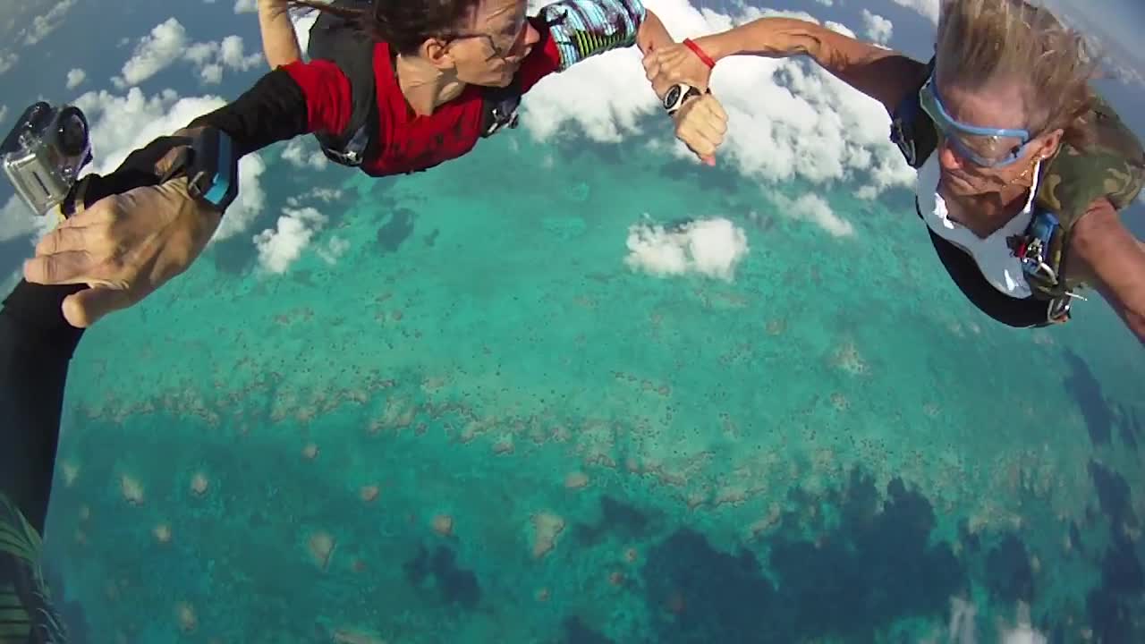 Skydiving into the Blue Hole, Belize