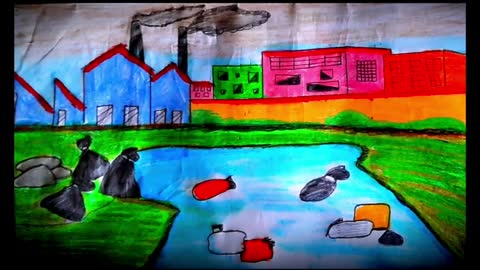 #HappyArtists__Drawing a scenery of pollution__very easy drawing__like share and subscribe