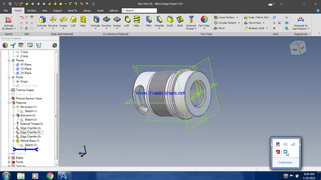 Alibre Design Tutorial 1 Muzzlebrake