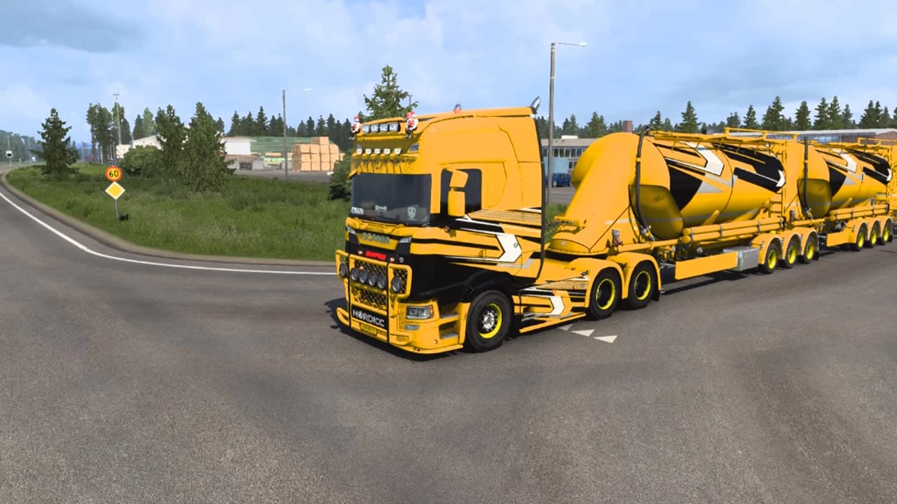 Euro Truck Simulator (v1.48) Scania NG Triple Oil Trailers