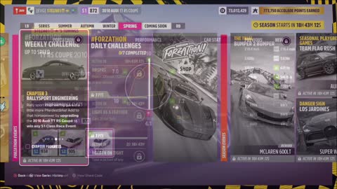 Forza Horizon 5 - Forzathon Guide - Up To Speed - 2010 Audi TT RS - Ultimate Burnout Skill
