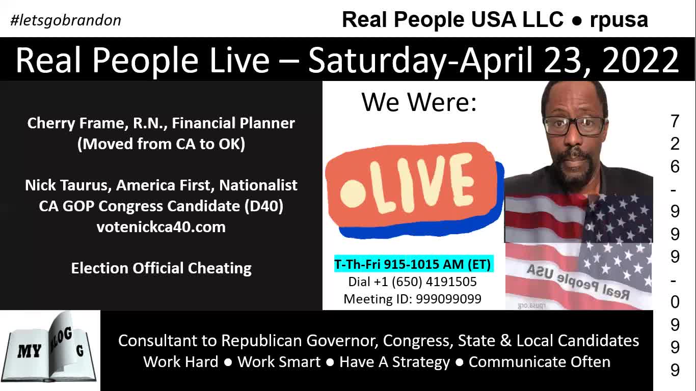 Going Live with Real People USA - April 23, 2022