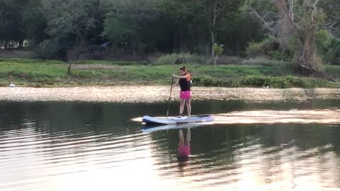 Her First Time on a Paddle Board