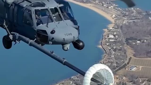 How military helicopter refuel