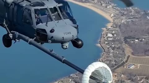 How military helicopter refuel