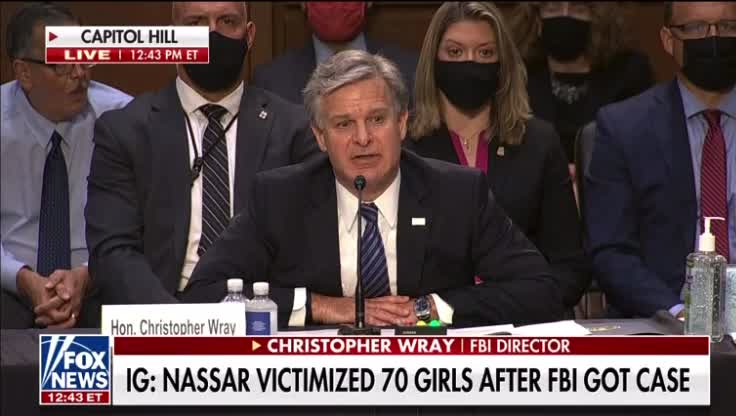 Chris Wray EXTREMELY NERVOUS body language - FBI's sex abuse investigation Larry Nassar