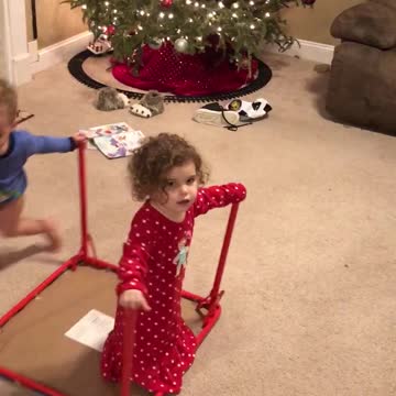 Cousins practice Princess Entrance