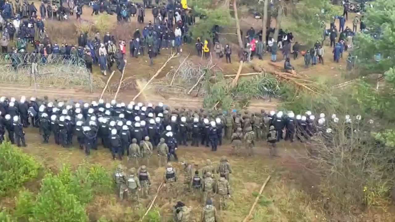 The Polish forces defending the Polish and EU border are being physically attacked.