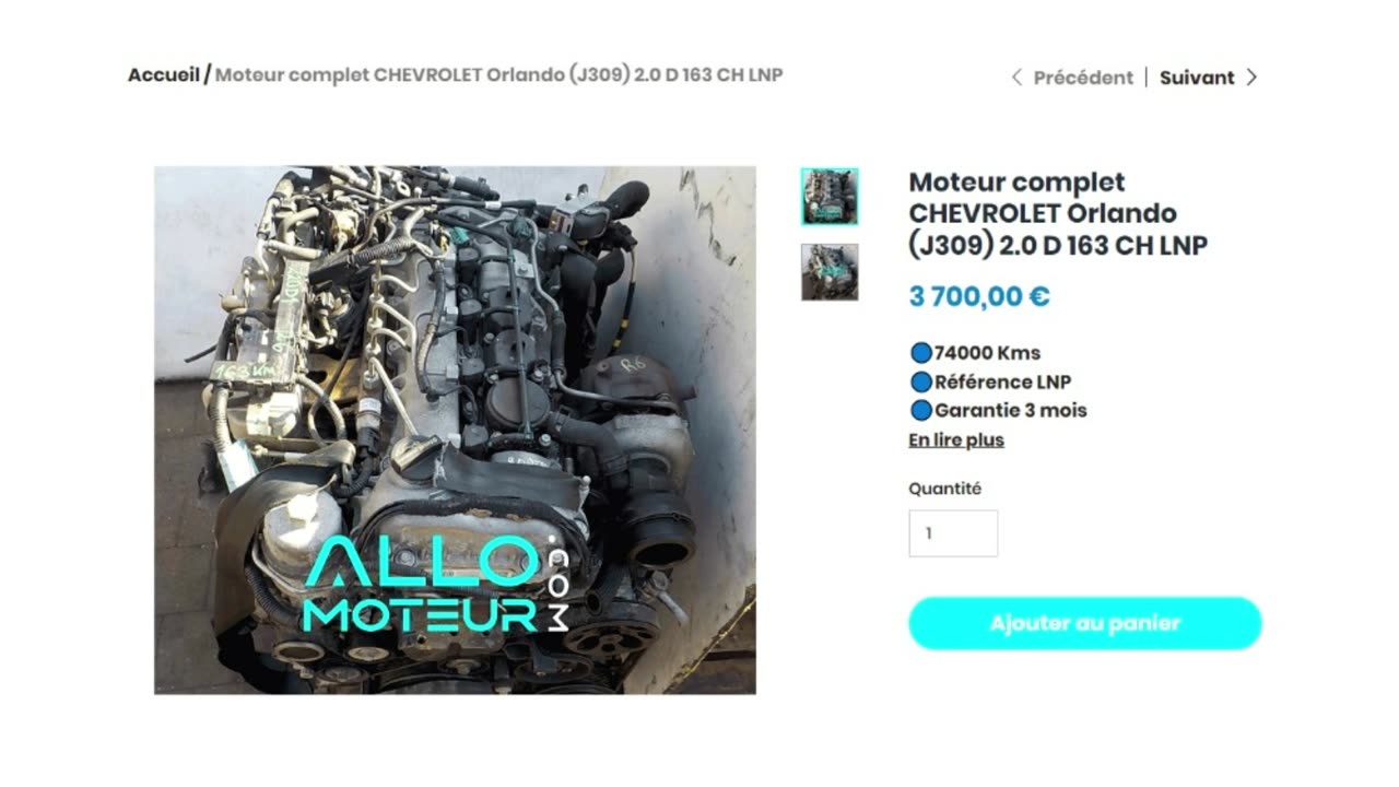 ALLOMOTEUR.COM - Moteur complet CHEVROLET Orlando (J309) 2.0 D 163 CH LNP