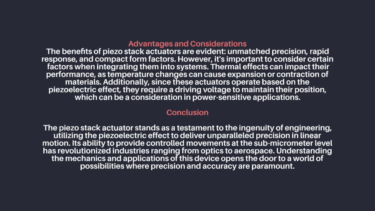 Unveiling the Dynamics of Piezo Stack Actuators