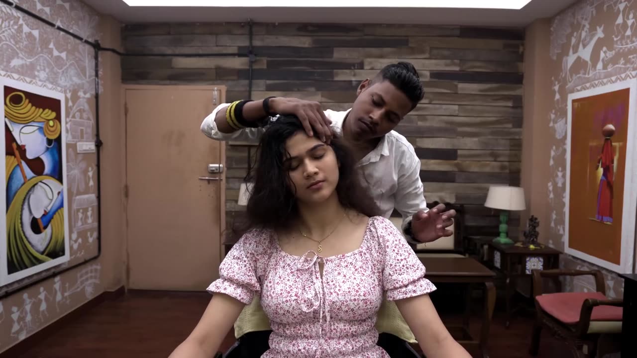 True Relaxing _ Female Head Massage by Vikram _ Indian Massage