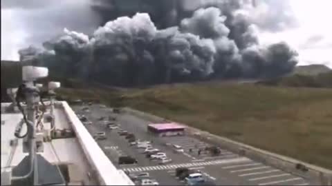 Another view of the Eruption of Mount Aso in Kyushu Japan.