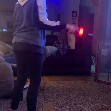 Really funny watching her play her virtual reality game!