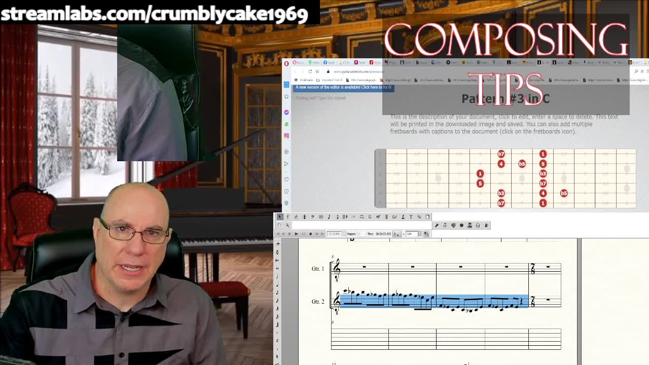 Composing for Classical Guitar Daily Tips: C Blues Scale Pattern 3