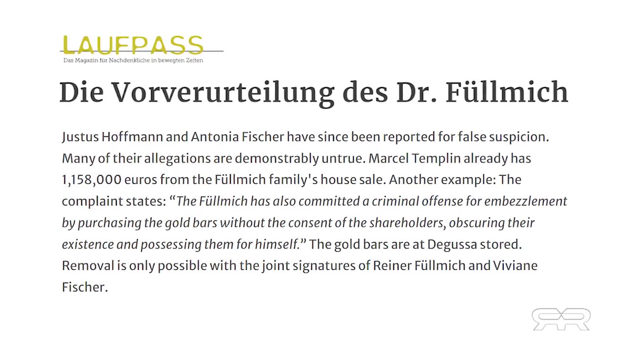 The Illegal Kidnapping and Persecution of Reiner Fuëllmich