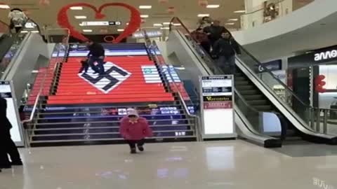 Ukrainian mall flying nazi flag.