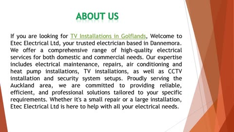 If you are looking for TV Installations in Golflands