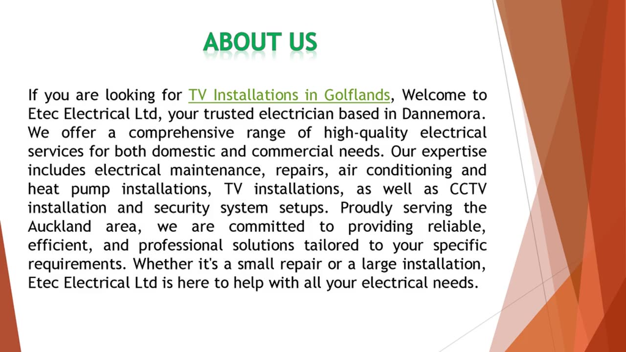 If you are looking for TV Installations in Golflands