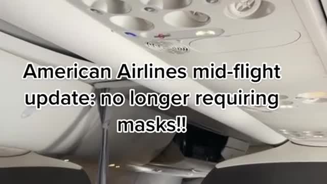 American Airlines stops the mask mandate on their flight