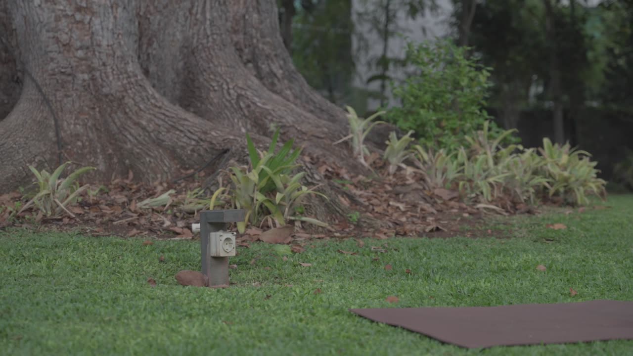 Woman stretching on the ground