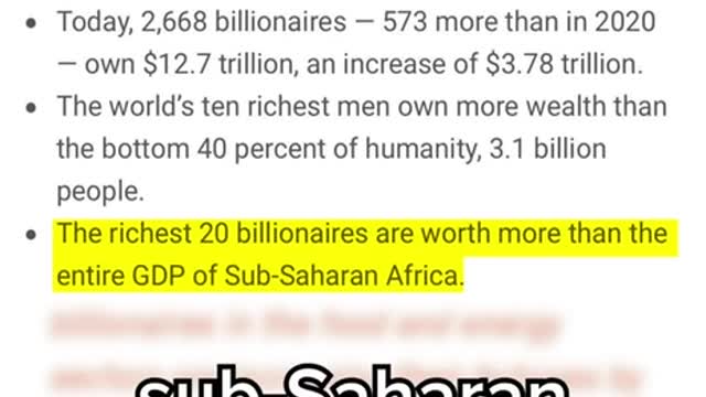 263 million people have been pushed into extreme poverty since the start of the plandemic