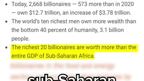 263 million people have been pushed into extreme poverty since the start of the plandemic