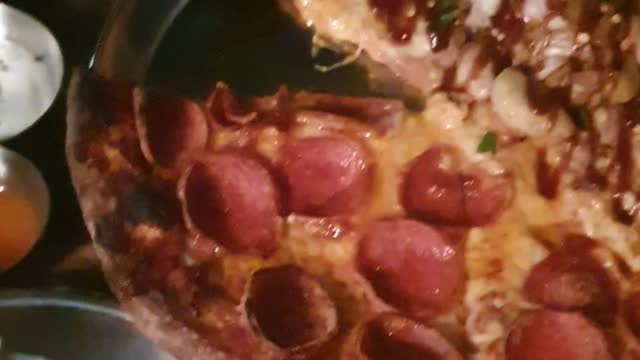 pepperoni and chicken pizza