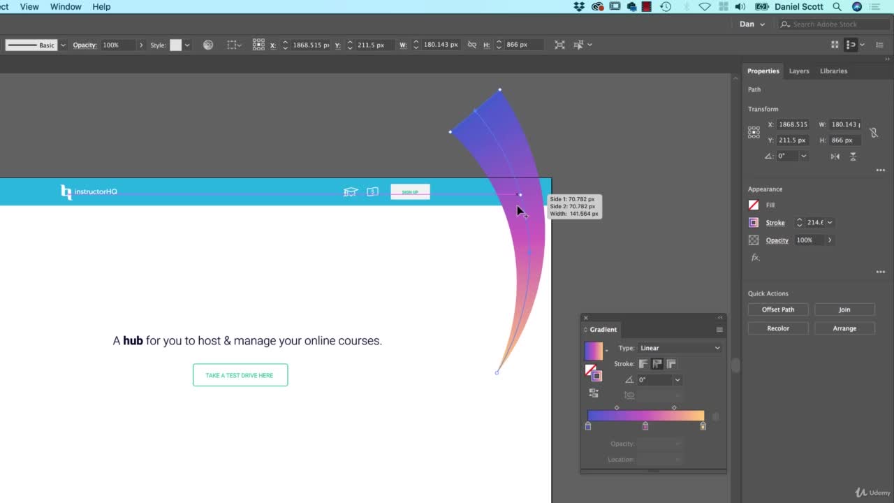 How to make gradient stroke overlap & mix colors in Adobe Illustrator