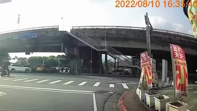 Man cartwheels off highway and down stairs.