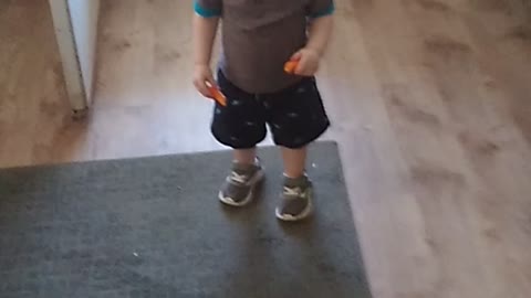 Dancing grandson