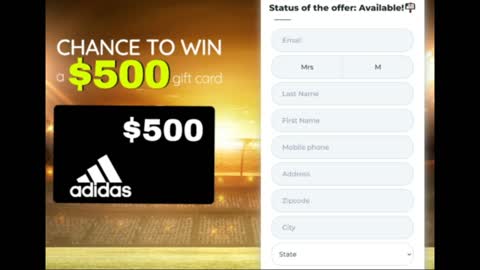 Adidas Gift Card Offer For USA Residence Only