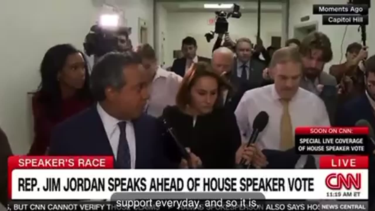 Jim Jordan Mobbed by Reporters Ahead of Speaker Election