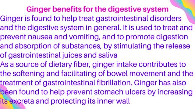 Ginger benefits for the digestive system