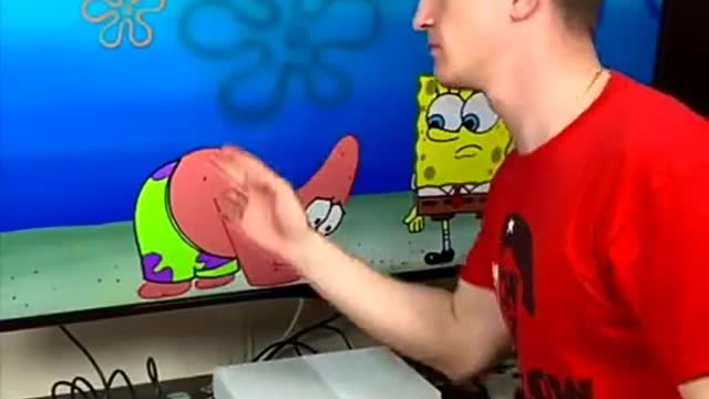 Man against patrick star