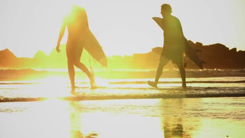 Beach sunrise with two Men with skateboard | Time Lapse morning Sunrise