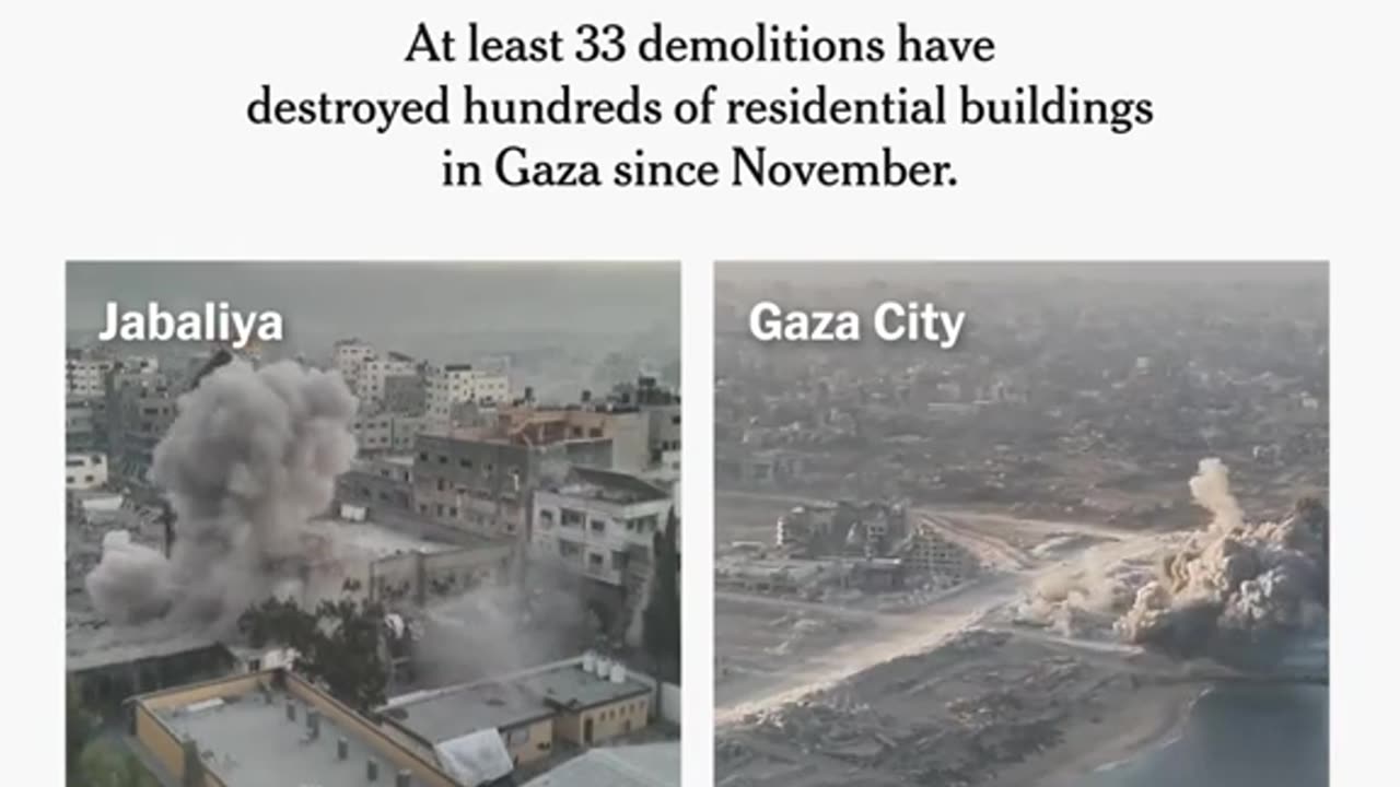 Israel’s deliberate destruction of civilian property.