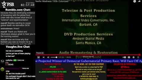 2022-08-24 01:07 EDT - PSB Tuesday LateNight Movie Time: with Pamphlet