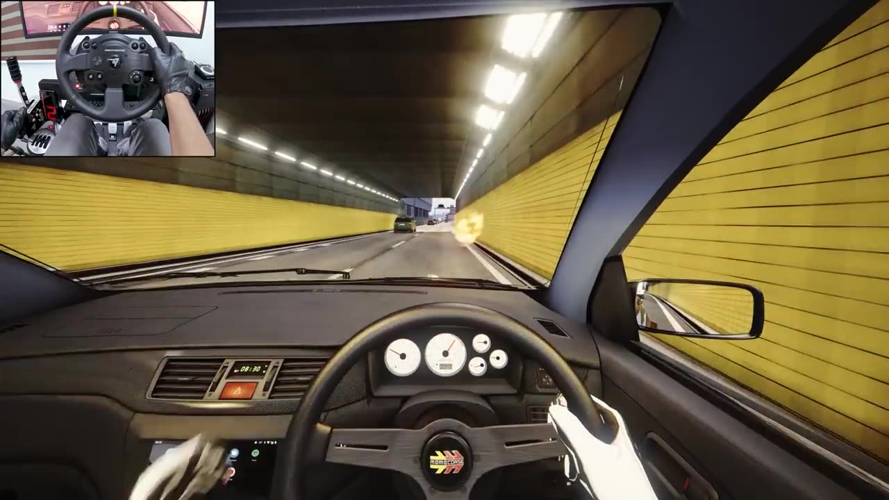 09.Loud Mitsubishi Evo IX cutting through heavy traffic in Japan - Assetto Corsa - Thrustmaster TX