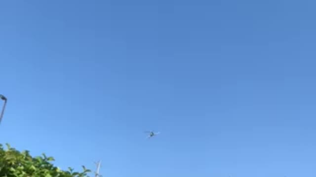 Heliplane floating above